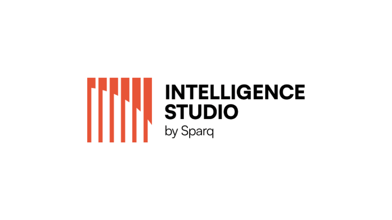Logo for Intelligence Studio by Sparq with a red geometric graphic.